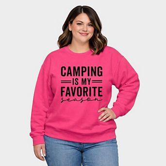 Camping Is My Favorite Season - Women's Plus Sized Graphic Sweatshirt