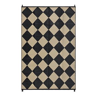 Modern Diamond Outdoor Rug Patio Waterproof, Geometric Outdoor Plastic Straw Rug