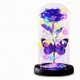 Butterfly Rose Light Up Women Mother Birthday Christmas Couple Gift