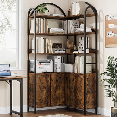 L-Shaped Corner Bookshelf with Storage, Large Display Shelf, Sturdy for Modern Living Room Bedroom