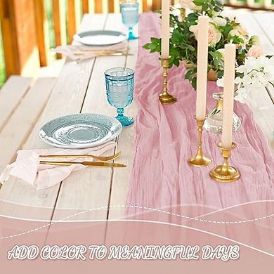 Cheesecloth Table Runner, Boho Rustic Gauze, Wedding & Party Decor