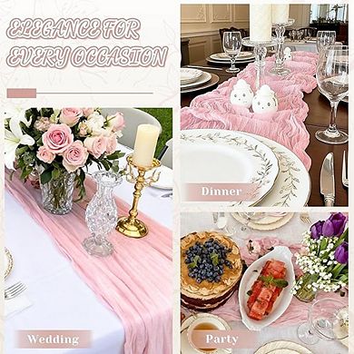 Cheesecloth Table Runner, Boho Rustic Gauze, Wedding & Party Decor