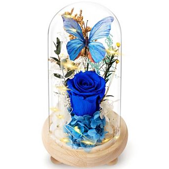 Forever Flowers Preserved Roses Light Glass Dome Women Mother Birthday Christmas Couple Gift