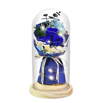 Preserved Rose Glass Dome LED Women Mother Birthday Christmas Couple Gift