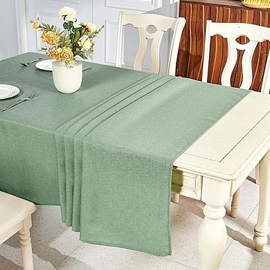 Textured Linen Tablecloth Rectangular Waterproof Wipeable Dining Cover