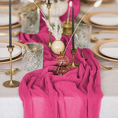 Cheesecloth Table Runner, Rustic Gauze Fabric, Decorative for Weddings & Parties
