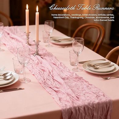 Cheesecloth Table Runner Boho Gauze Fabric for Wedding & Party Decor