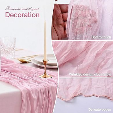 Cheesecloth Table Runner Boho Gauze Fabric for Wedding & Party Decor