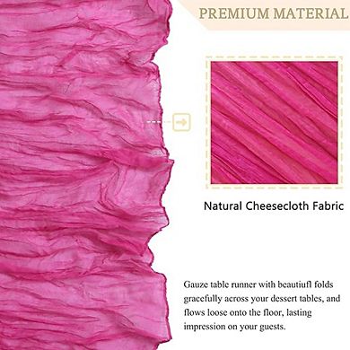 Gauze Cheesecloth Table Runner Rustic Boho Fabric for Wedding & Party Decor