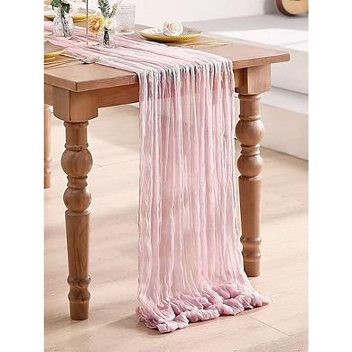 Cheesecloth Table Runner, Boho Gauze Fabric, Decorative for Weddings & Parties