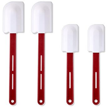 4-Pack Heat-Resistant Silicone Spatulas, Dishwasher Safe for Cooking & Baking