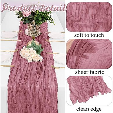 Cheesecloth Table Runner, Boho Gauze Fabric, Rustic Decor for Wedding & Party