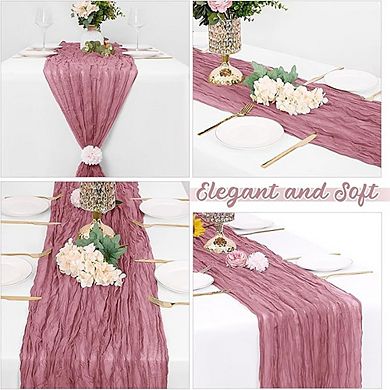 Cheesecloth Table Runner, Boho Gauze Fabric, Rustic Decor for Wedding & Party