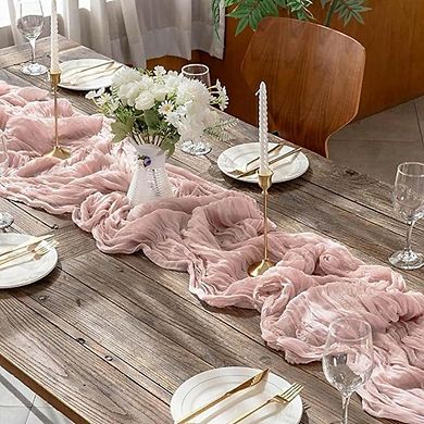 Cheesecloth Table Runner, Boho Gauze Fabric, Rustic Decor for Wedding & Party