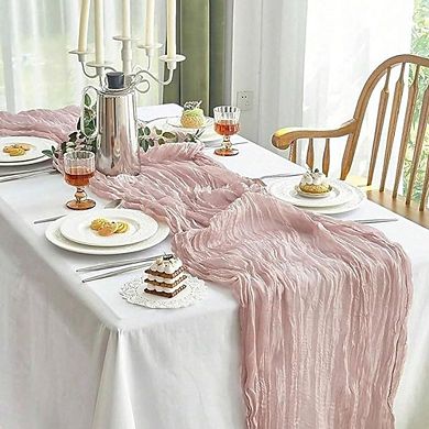 Cheesecloth Table Runner, Boho Gauze Fabric, Rustic Decor for Wedding & Party