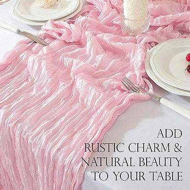 Cheesecloth Table Runner, Soft Gauze Fabric, Decorative Party & Wedding