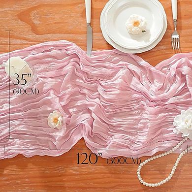 Cheesecloth Table Runner, Soft Gauze Fabric, Decorative Party & Wedding