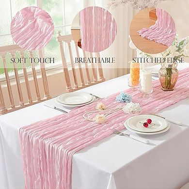 Cheesecloth Table Runner, Soft Gauze Fabric, Decorative Party & Wedding