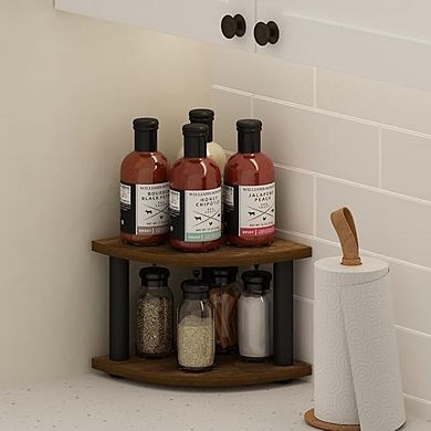 2-Tier Corner Countertop Organizer Shelf for Kitchen Storage