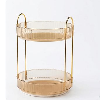 2 tier Lazy Susan Countertop Organizer for Skincare and Perfume