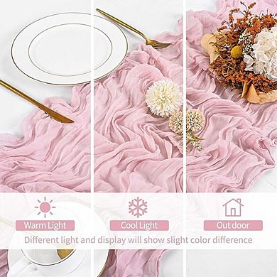 Cheesecloth Table Runner, Boho Gauze Fabric, Rustic Decor for Wedding & Party