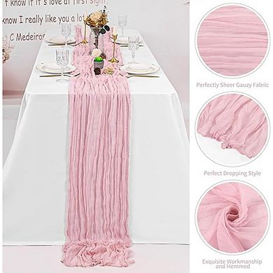 Cheesecloth Table Runner, Boho Gauze Fabric, Rustic Decor for Wedding & Party