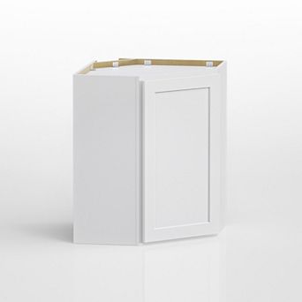 24 in W x 24 in D x 30 in H Plywood Wall Corner Kitchen Cabinet in Shaker White