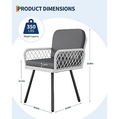 7-Piece Outdoor Wicker Patio Dining Set: Rectangular Glass Table & 6 Chairs