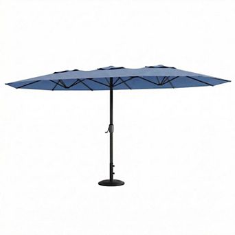 Extra Large Double-Sided Patio Umbrella, Heavy Duty Iron Outdoor Twin Market Shade Without Base