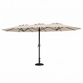Extra Large Double-Sided Patio Umbrella, Heavy Duty Iron Outdoor Twin Market Shade Without Base