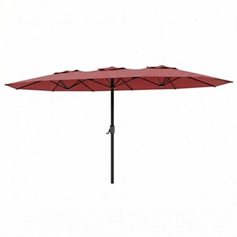 Extra Large Double-Sided Patio Umbrella, Heavy Duty Iron Outdoor Twin Market Shade Without Base