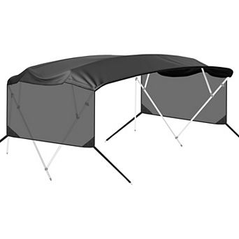 Heavy Duty Bimini Top Replacement Canvas with Mesh Sidewalls and Storage Boot