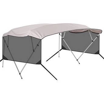 Heavy Duty Bimini Top Replacement Canvas with Mesh Sidewalls and Storage Boot
