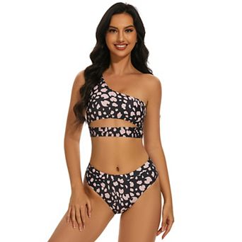 Women's One Shoulder Two Piece Swimsuit Set