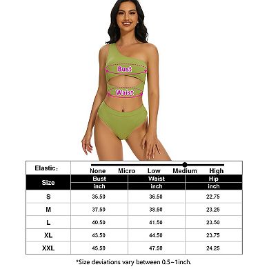 Women's One Shoulder Two Piece Swimsuit Set
