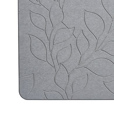 VCNY Home Green Carved Palms Diatomite Stone Bath Mat