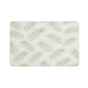 VCNY Home Green Carved Palms Diatomite Stone Bath Mat