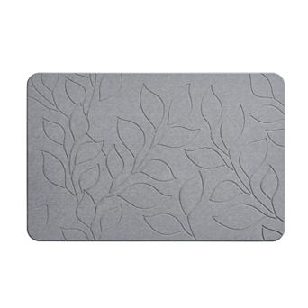 VCNY Home Green Carved Palms Diatomite Stone Bath Mat