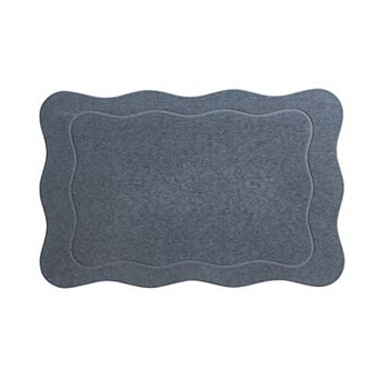 VCNY Home Green Carved Palms Diatomite Stone Bath Mat