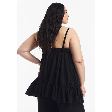 June & Vie Women's Plus Size Ruffled Hem Camisole