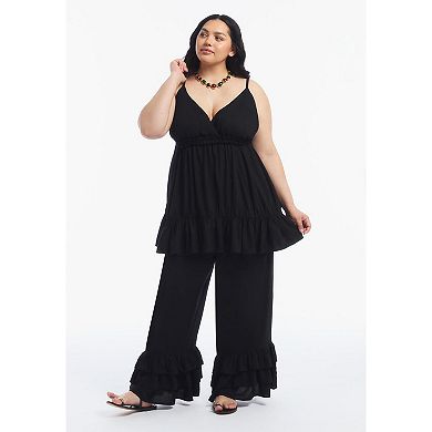 June & Vie Women's Plus Size Ruffled Hem Camisole