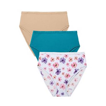 Avenue Women's Plus Size Hi-Cut Cotton/Spandex Panty 3-Pack