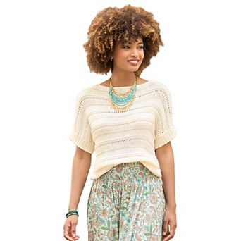 Joe Browns Women's Plus Size Boatneck Pointelle Sweater