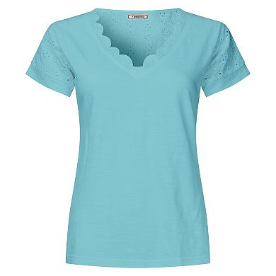 Joe Browns Women's Plus Size V-Neck Eyelet Tee