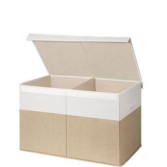 JUANWANG 25" Collapsible Toy Box with Lid, Sturdy Foldable Storage Organizer for Kids' Room