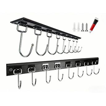 JUANWANG 2-Pack Utensil Racks with 8 Hooks, 17" Multifunctional Kitchen Organizer