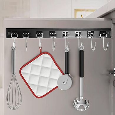 JUANWANG 2-Pack Utensil Racks with 8 Hooks, 17" Multifunctional Kitchen Organizer