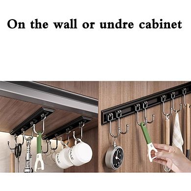 JUANWANG 2-Pack Utensil Racks with 8 Hooks, 17" Multifunctional Kitchen Organizer