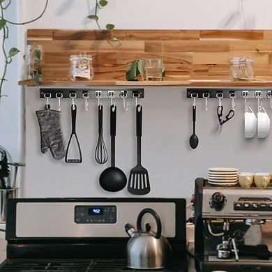 JUANWANG 2-Pack Utensil Racks with 8 Hooks, 17" Multifunctional Kitchen Organizer
