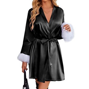 Ekouaer Women Silky Satin Robe Wedding Bridal Party Bride Bridesmaid Robes Kimono Dressing Gowns